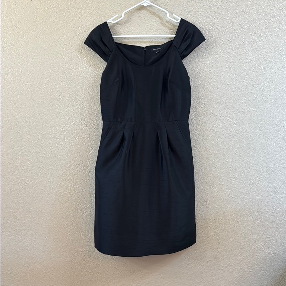 Banana Republic Black Pleated Sheath Mini Dress